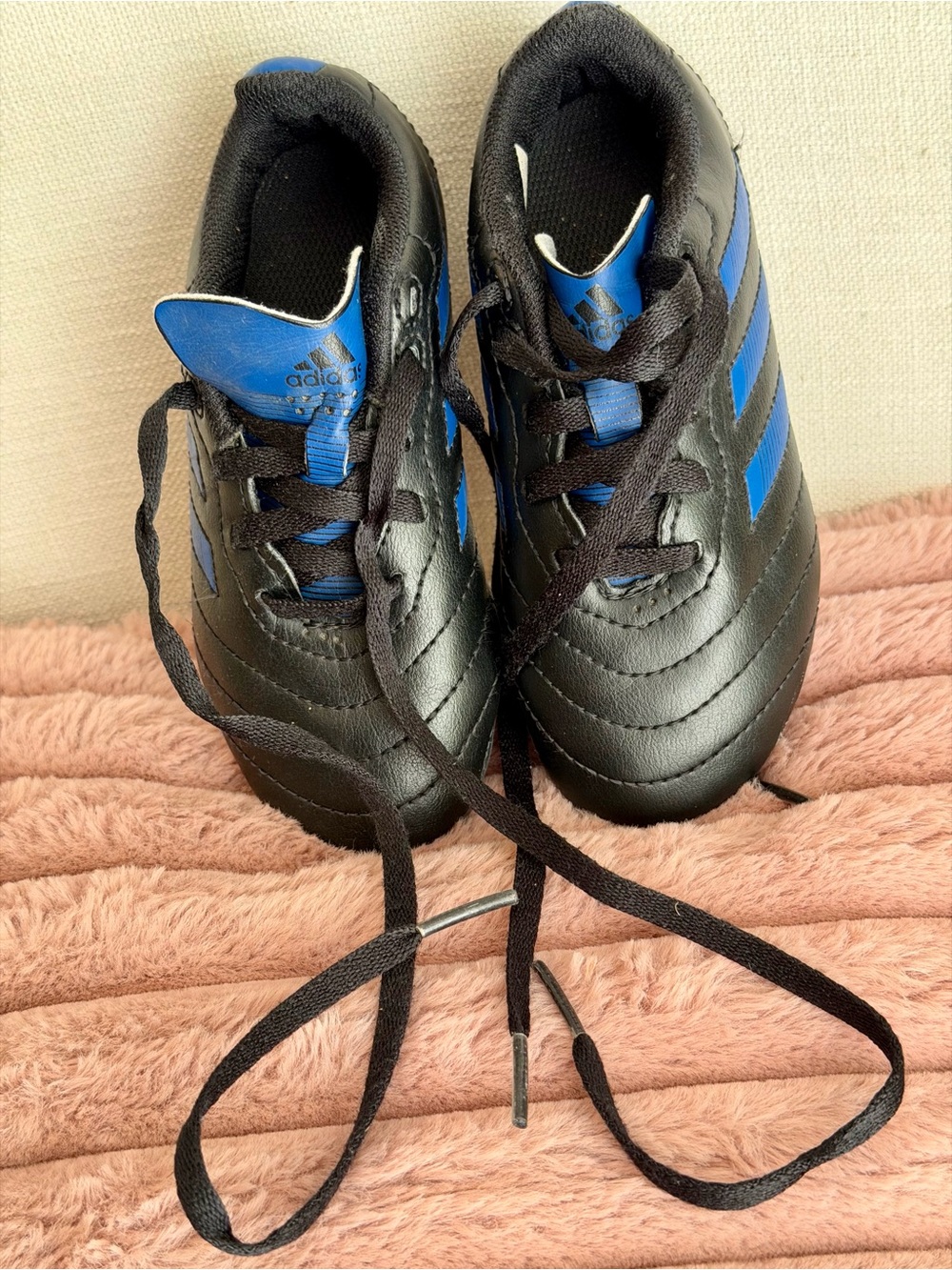 adidas Kids Black and Blue Athletic Sneakers